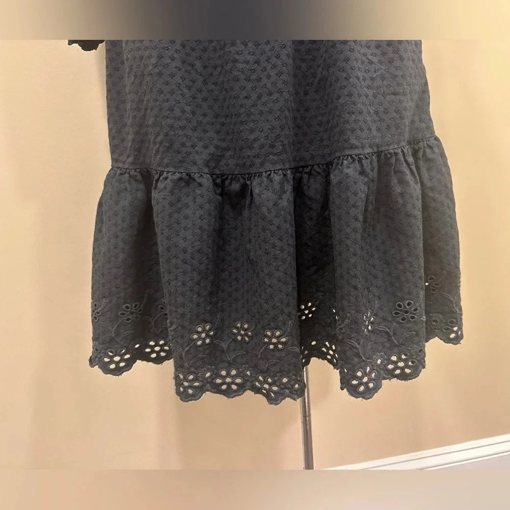 Universal Thread 3/4 Sleeve Eyelet Long Prairie Dress Dark Gray Boho Size Small - Picture 9 of 10